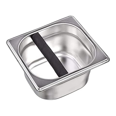 Coffee Knock Box, Stainless Steel Espresso Knock Box, Coffee Machine Waste Slag Bucket Handle Coffee Grounds Knock Box Cover