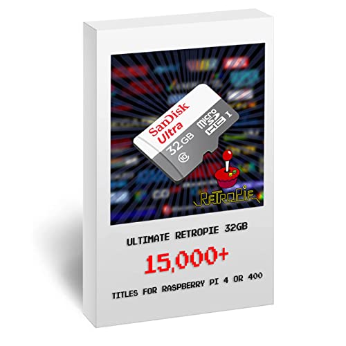 Retropie 32GB MicroSD Card for Raspberry Pi 4 & 400 15,000 Games