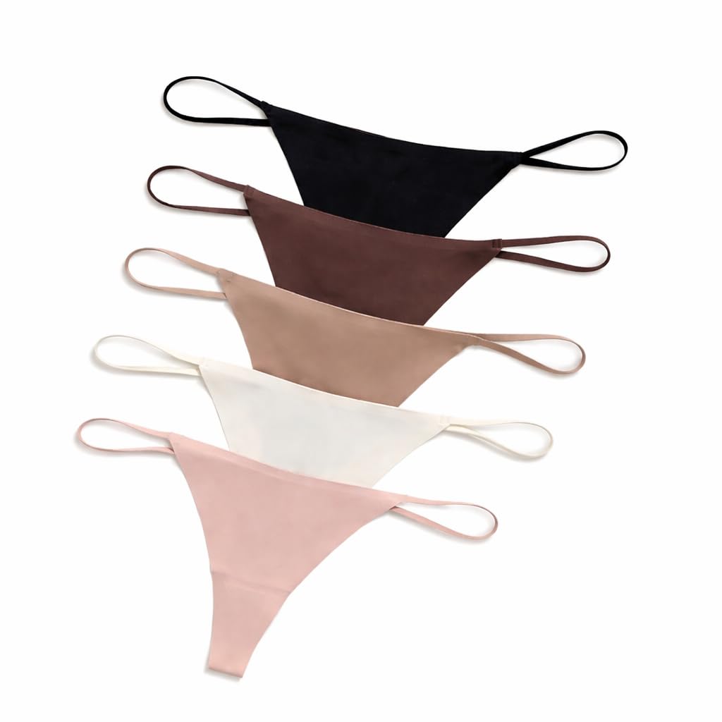 qakvi Women's G-Strings Thong Seamless Panty, Pack of 3, Multicolores-picture-10