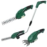 HENGMEI Akku Grassscheren Rasenschere Strauchschere Set 7,2 V Scheren Set Rasenschere Wiederaufladbare für präzisen, komfortablen Rasenkanten- und Formschnitt