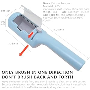 3 Packs Pet Hair Remover Roller Lint Brush and Reusable Lint Roller Dog & Cat Hair Remover for Rug, Furniture, Couch, Car, Carpet, Clothes and Bedding Multi-Surface Fur Removal Tool