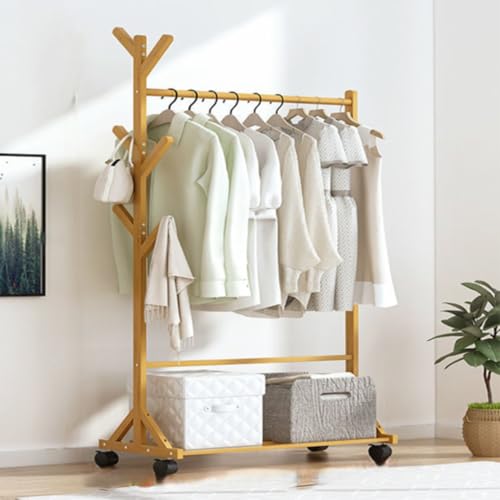ハンガーラック 木製ハンガーラック コートラック コートハンガー キャスター付き コート掛け 洋服ハンガー 木製 コートラック 衣類収納 物干しスタンド コート掛け 頑丈 耐久 省スペース 組立簡単 幅60/70/80/100×奥行35×高さ155cm