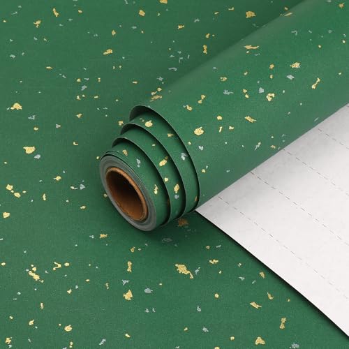 HBell Green Wrapping Paper Roll 43cm X 10m Green Matte Gift Wrap Paper Recyclable Kraft Wrapping Paper for Birthday Party Easter Wedding Baby Shower Christmas