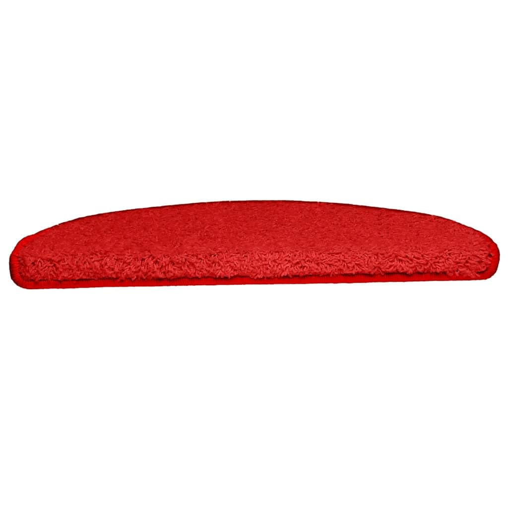 Tomostar Lot de 15 Marchettes d'escalier, Tapis d'escalier Autocollant Tapis pour Marche Protection d'escalier 15 pcs 65 x 21 x 4 cm Rouge Demi-Rond Grand