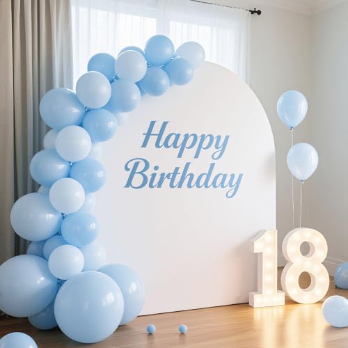 Image of Pastel Blue Latex Party Balloons 10 Pack 36 inch Round Light Blue Balloons for Wedding Baby Shower Gender Reveal Birthday Party Decoration