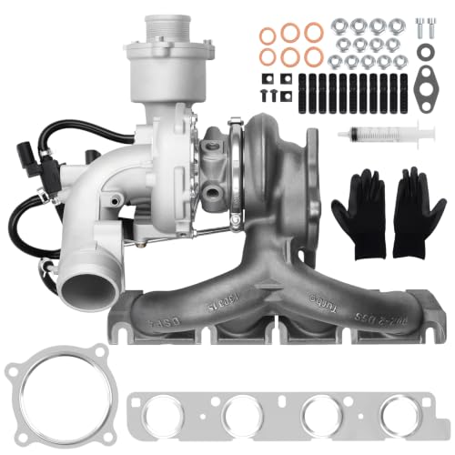 Discolored Pipe on Turbocharger - 2013-2018 Audi 4 06H145702S Turbocharger W/Gasket Kits Fits for 2009-2017 Audi A4 A5 A6 Quattro Allroad Q5 06H145702G