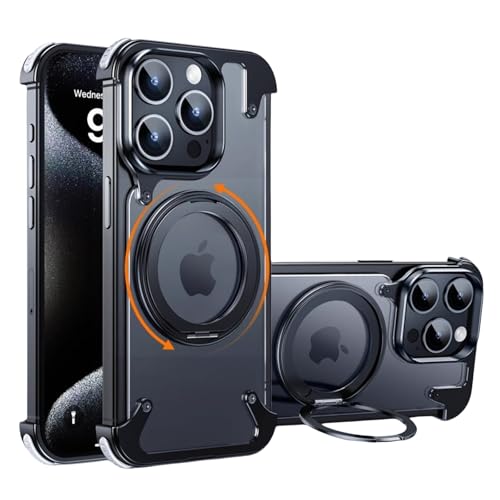 Coque iPhone 16 Pro MagSafe avec anneau magnétique rotatif 360 degrés anti-rayures