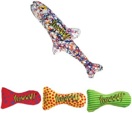 YEOWWW Very Strong Organic Catnip Cat Toys (1x Pollock 3x Stinkies)