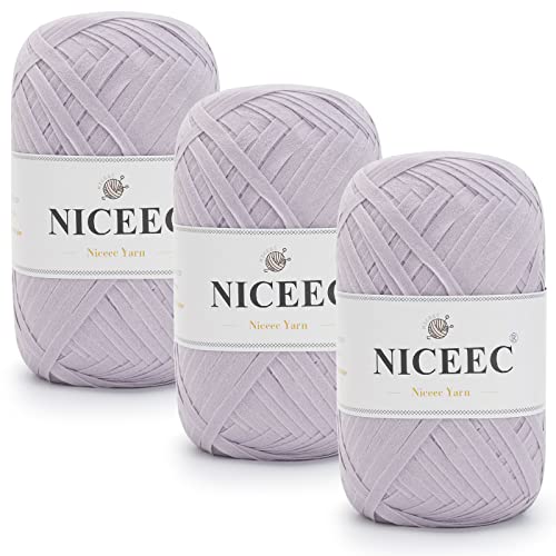 Image of NICEEC 3 Skeins Kraft Paper Yarn 474yds /5.3oz - Wisteria | Crochet & Knit, DIY Project Starter Kit,Handbag,Sun Hat,Shoes, Shopper Bag
