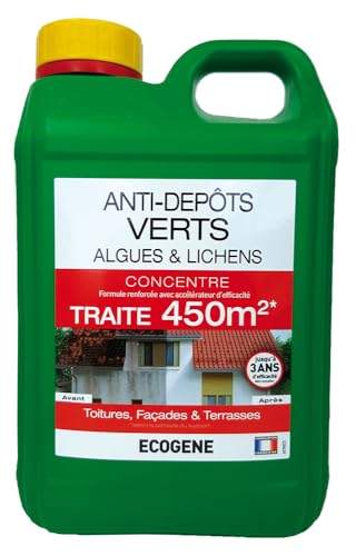 ECOGENE-AB7 INDUSTRIES Anti-Mousse Concentré 45g/l pour 450 m² 2L WEED_MOSS_CONTROL_AGENT ÉCOGÈNE