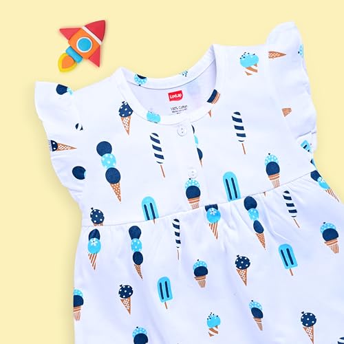 Image of LuvLap Baby Girl 100% Cotton Sleevless Girls Frock Pack of 3