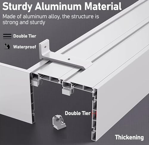 Riel de cortina de 2,8 m CurtTrack con soporte de pared para salones y dormitorios 4