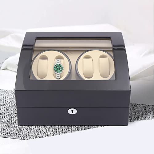 Remontoir de Montre pour Montres automatiques, 4+6, Rotation Automatique, Remontoir de Montres Moderne, boîte de Rangement avec Moteur Silencieux, Fonctionnement à Piles ou Bloc d'alimentation Cover