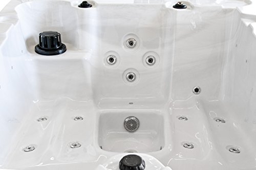 perfect- spa Whirlpool Key West Indoor/ Outdoor für 3 Personen Whirlpools Aussenwhirlpool Hot Tub Spa Außenwhirlpool Balboa Steuerung (Wanne SkyWhite, Außenverkleidung Schwarz)-2