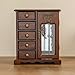 Kendal Wooden Jewelry Box for Women, Solid Jewelry Organizer With 5 Drawer, Jewelry Holder Organizer, Wood Jewelry Case with Butterfly Pattern & Mirror for Necklaces, Earring, Rings (Brown with 5 drawer)