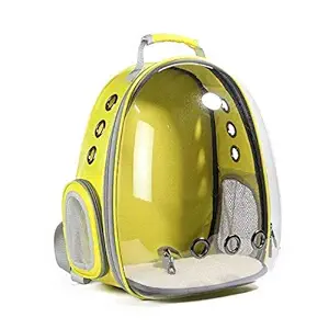 PSK PET MART Pet Transparent Cat Carrier Backpack Puppy Kitty Breathable Carriers for Travel (Yellow)