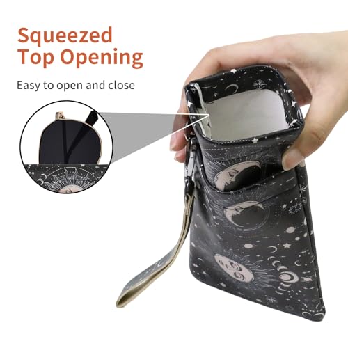 Image of Double Eyeglass Case Soft Dual Glasses Case for Women Men Travel Squeeze Top Sunglasses Cases Eyeglasses Pouch