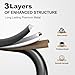 HBTower 3 Step Ladder, 3 Step Stool for Adults, 3 Step Ladder Folding Step Stool with Cushioned Handle Step Ladder with Wide Pedal Ergonomic Design,Black