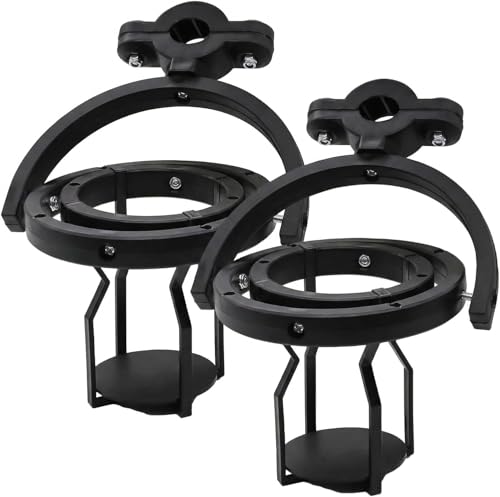 Gyroscope Cup Holder 2 Pack Self-Leveling 360 Rotatable Clamp-On Drink Caddy for Motorcycle Handlebar Bike ATV Boat Truck Scooter(2.5 x 4.3 Inch)