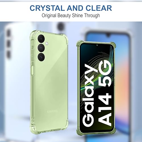 Image of CEDO Samsung Galaxy A14 (5G) Bumper Case | Soft Jel Flexible Thin Full Protection Shock Proof Clear TPU Back Case Cover for Samsung Galaxy A14 (5G) (Transparent)