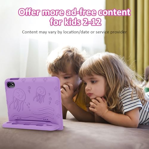 Image of Android 15 Kids Tablet 10.1 Inch,Octa-Core Processor, Case Included,Purple | Built-in parental controls; Google Kid Space installed; 2.4G /5G dual-band WiFi; 21GB RAM 64GB ROM; For Ages 2-12 Toddler