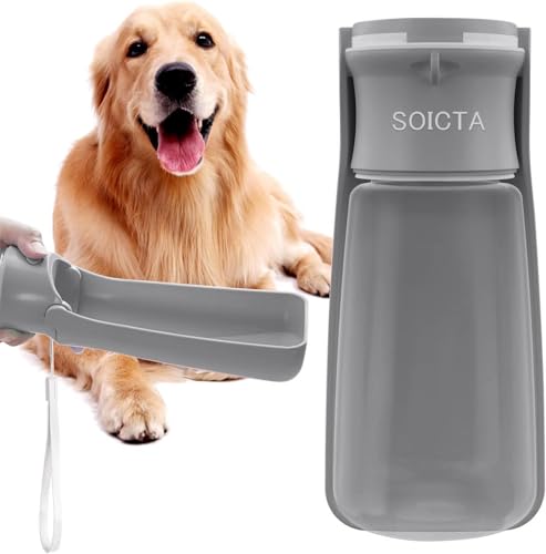 Portable Dog Water Bottle 19oz – BPA-Free Plastic with Button Dispenser
