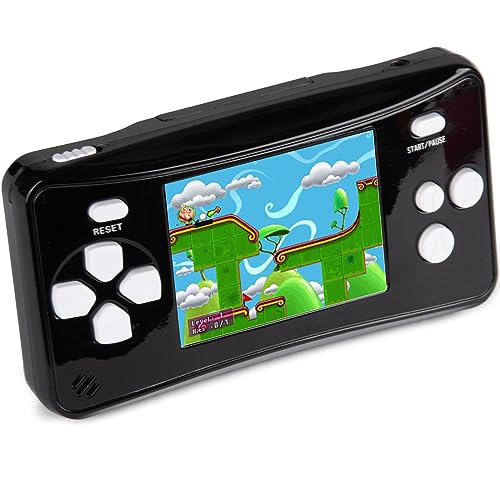 HigoKids Handheld Game Console for Kids Portable Retro Video Game Player Built-in 182 Classic Games 2.5 inches LCD Screen Family Recreation Arcade Gaming System Birthday Present for Children-Black