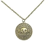 Schädel Anhänger Piraten Münze Medaillon Halskette Punk Langkette Schädel Charme Halskette Schmuck Geschenk Für Frauen Männer