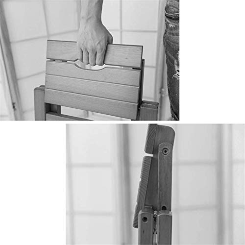 Taburete portátil plegable y escalera de tijera de madera con 3 peldaños 8