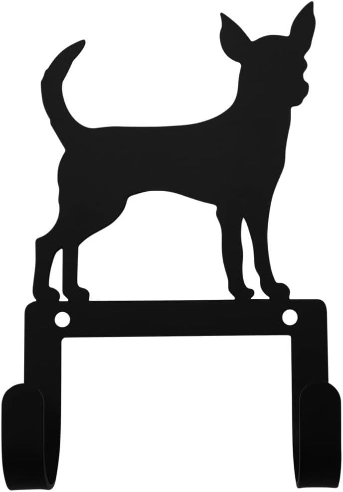 Village Wrought Iron Chihuahua Dog Leash & Collar Wall Hook