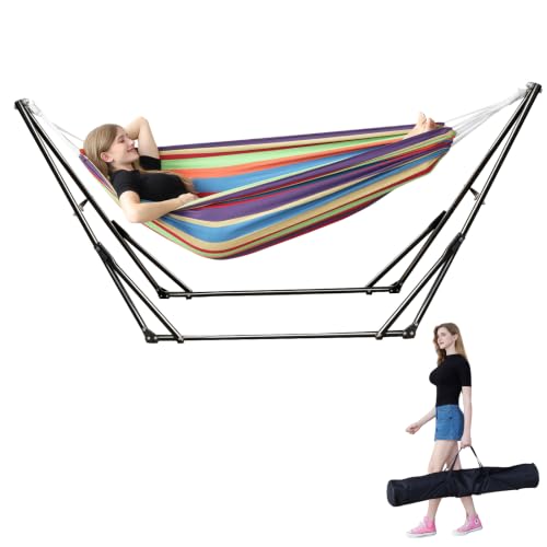 Image of Portable Hammock with Stand for Outside or Inside,No Tree Required
