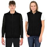 BWOLF FOX Unisex Fleeceweste Damen Fleeceweste Herren Outdoor Westen mit Taschen und Reißverschluss (Schwarz, 2XL)