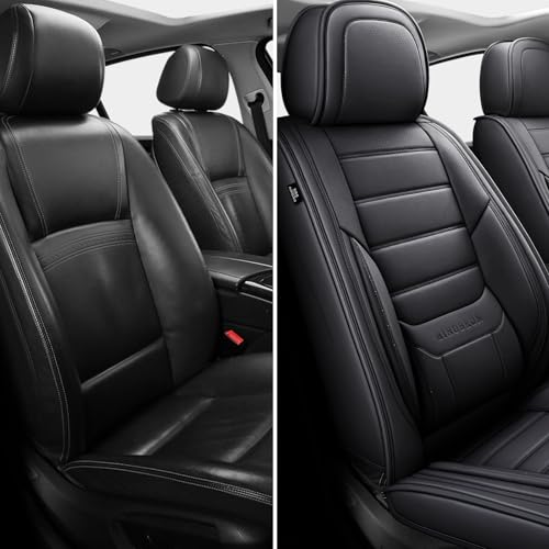 Image of MINGBRON Seat Covers, Car Seat Covers Front Seats, Car Seat Cover, Car Seat Protector Waterproof, Car Seat Cushion Nappa Leather, Black Seat Covers Carseat Cover Universal Fit for Most Cars