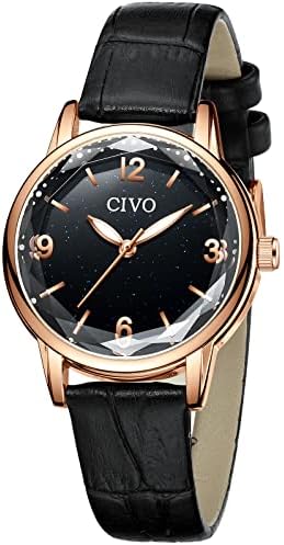 CIVO Ladies Watches Waterproof Minimalist Women Watches Slim Ultra Leather Band Women Watches Elegant Classic Casual Analogue Wrist Watches for Ladies