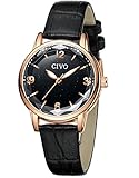 ⌚【Hautfreundliches Leder Uhren Armband】Aus Leder in Echtleder, ist die CIVO Damenuhr langlebig für den täglichen Gebrauch. Das rosévergoldete Uhrenarmband gepaart mit einer Hakenschnalle mit Sicherheit passt perfekt zu Ihrem Handgelenk und verhindert effektiv ein versehentliches Öffnen und Herunterfallen. Bandbreite: 16mm. Bandlänge: 22cm