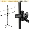 Microphone Stand, Ohuhu Mic Stand Tripod with Mic Clips, Boom Microphone Stand for Kids Adults, Microphone with Stand for Singing Speech Home Studio Usage, Height Adjustable, Light Weight #5
