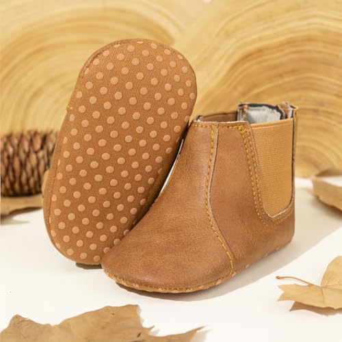 Image of Meckior Baby Girls Cowboy Tassel Boots Side Zipper Moccasins Soft Bottom Non-Slip Toddler Shoe