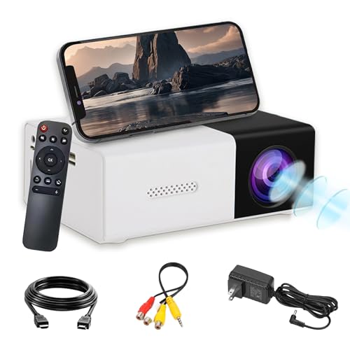 Image of YG300 Mini Projector,Full HD 1080P Low Noise Portable Movie Projector for Home Theater,Video Projector Compatible with Laptop/DVD/Phone/HDMI/USB Drive/Games/PC/Audio,indoor outdoor (Black White)