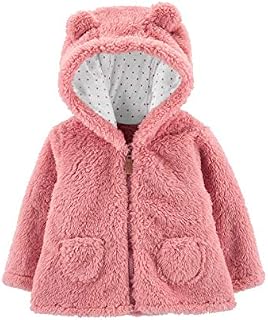 Carter's Zip-Up Sherpa Cardigan Jacket, Pink Sherpa, 12 Months