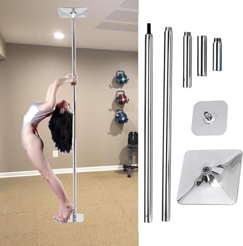 Premium Dance Pole Removable Spinning Static Dancing HeavyDuty Steel Pole Adjustable Height,Dance Pole Spinning Pole Dancing Pole 45mm, Removable Fitness Pole Set for Home Exercise