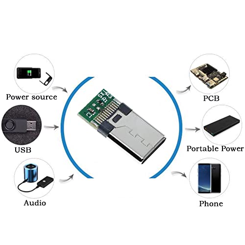 ANMBEST 10PCS USB 3.1 Type C Connector 24 Pins Male Plug Socket Receptacle Adapter to Solder Wire & Cable 24P PCB Board Support Module by ANMBEST - Image 7