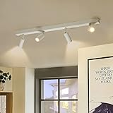【Consejos】Foco de techo de 4 luces, tamaño del cuerpo 61.4*3*2.8 cm/24.2*1.2*1.1 in, tamaño de la pantalla Ø3*6 cm/Ø1.2*2.4 in. Adecuado como iluminación secundaria. Si necesita más bombillas LED G9 a juego, visite la Store de Eofiti.