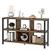 FOLUBAN Industrial Horizontal Bookshelf, 6 Cube Storage Organizer with Shelf, Wood and Metal Cubby Bookcase for Living Room Bedroom, Rustic Brown, 47 Inch