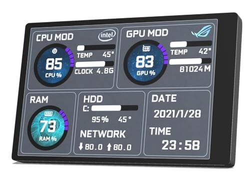 Image of 3.5 inch IPS USB Mini Screen AIDA64 PC CPU RAM HDD Computer Temperature Data Monitor Type-C Display Sub Screen