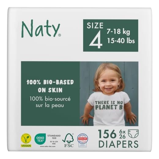 Eco by Naty Baby Diapers - Plant-Based Eco-Friendly Diapers, Great for Baby Sensitive Skin and Helps Prevent Leaking (Size 4, 156 Count)