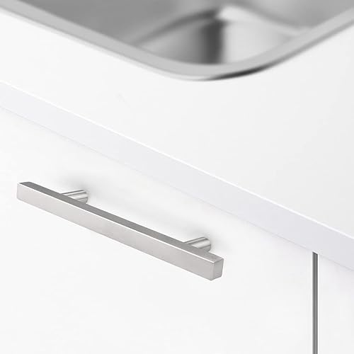 Miniatura 7 de Probrico Manijas para gabinete, acero inoxidable de 4 pulgadas (4.016 in), barra cuadrada en T, manijas de gabinete de cocina, tiradores de cajón