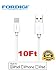 *Improved Version* FORDIGI® APPLE CERTIFIED Extra Long (10 Feet) USB Sync and Charging Lightning Cable for iPhone 5/5S/5C/6/6 Plus, iPad 4, iPad Air, iPad Mini (Apple Certified 10 Ft. White)