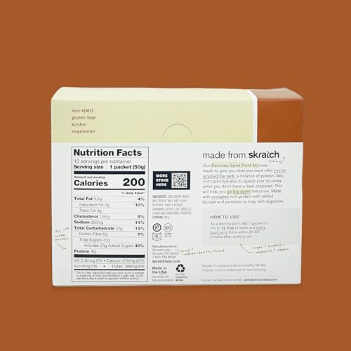 Image of Skratch Labs Recovery Sport Drink Mix - Horchata | 4:1 Carb‑to‑Protein Post‑Workout Formula for Fast Recovery | Complete Milk Protein, Electrolytes & Probiotics | 10 Single‑Serve Packets