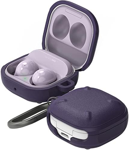 Ringke Onyx Case Compatible with Samsung Galaxy Buds 2 Pro/Buds 2 / Galaxy Buds Pro/Buds Live, Tough Rugged Shockproof Premium TPU Non-Slip Grip Cover with Keychain Carabiner - Purple