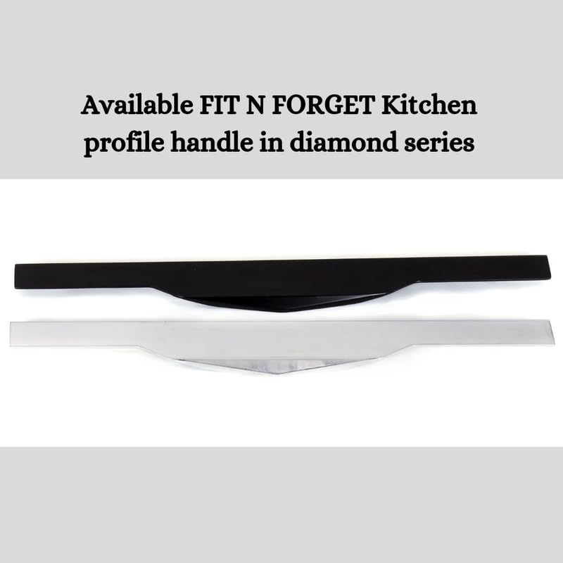 FIT N FORGET Diamond 12 inch Black Aluminum Profile Handle for Kitchen,Wardrobe Kitchen Handle,Cabinet Handle(Pack of 1) 3